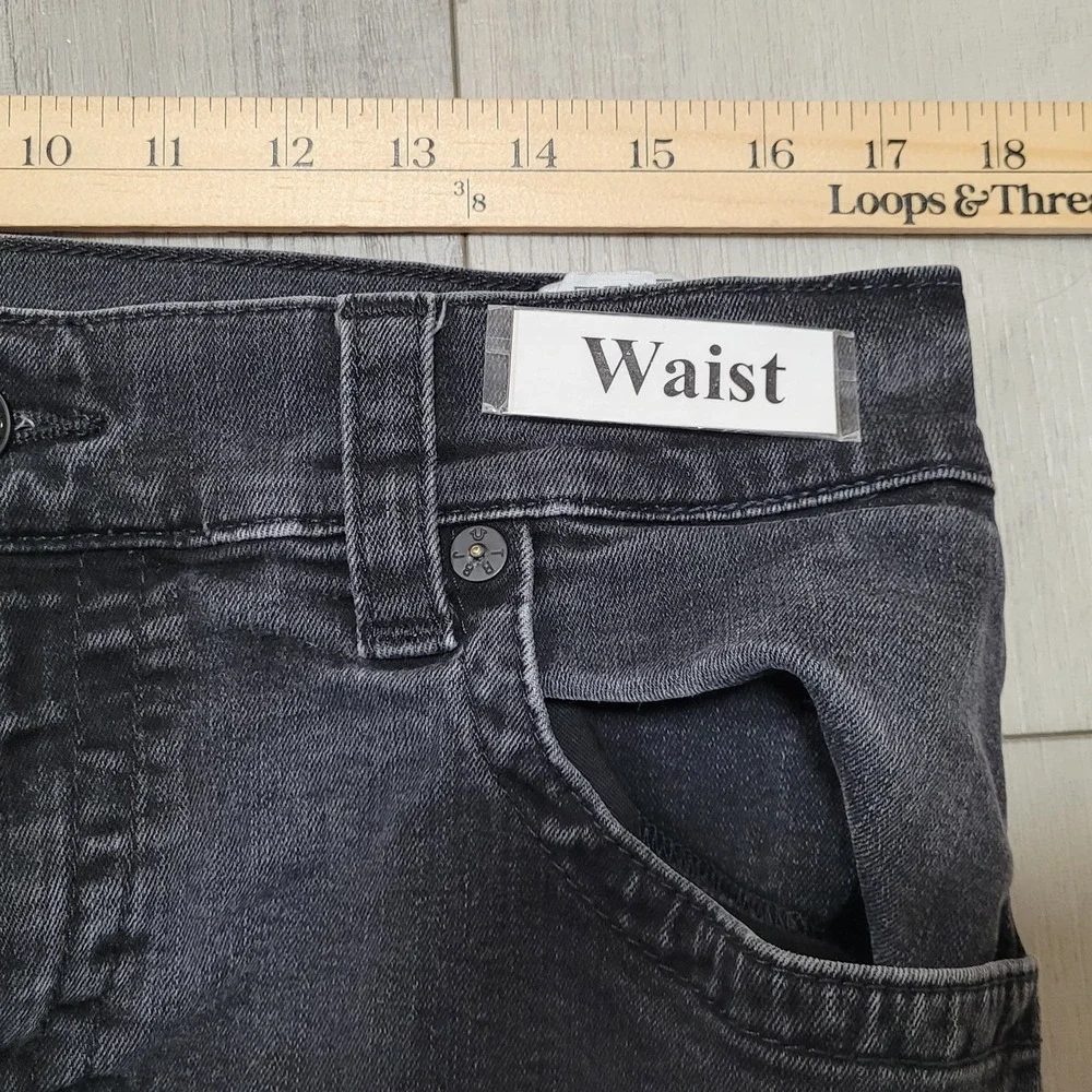 🖤True Religion Jeans Mens 38 (35x33) Black Ricky Flap SN Straight Leg Denim